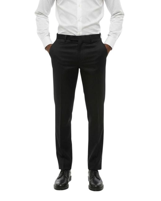 Corneliani Black Flat Front Pants for men