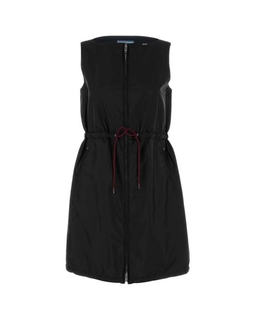 Prada Black Round Neck Mini Dress