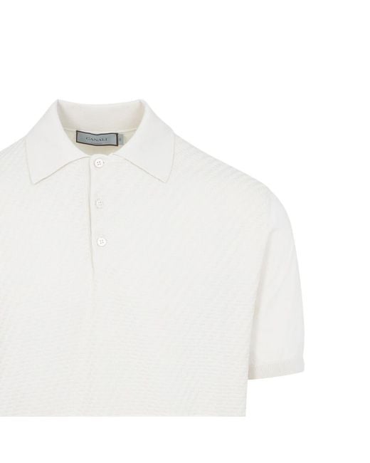 Canali White Regular Polo Sweater for men