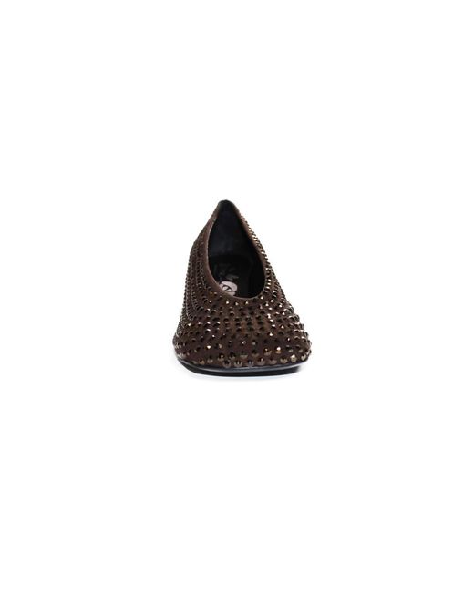 LA ROSE Brown Crystal Pumps
