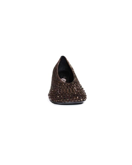 LA ROSE Brown Crystal Pumps