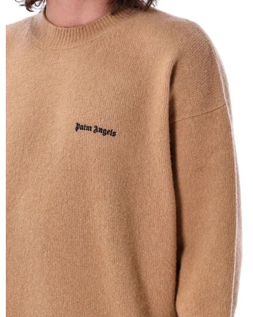 Palm Angels Blue Basic Logo Sweater for men