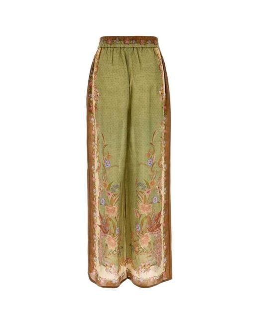 Zimmermann Natural Printed Relaxed Drawstring Pants
