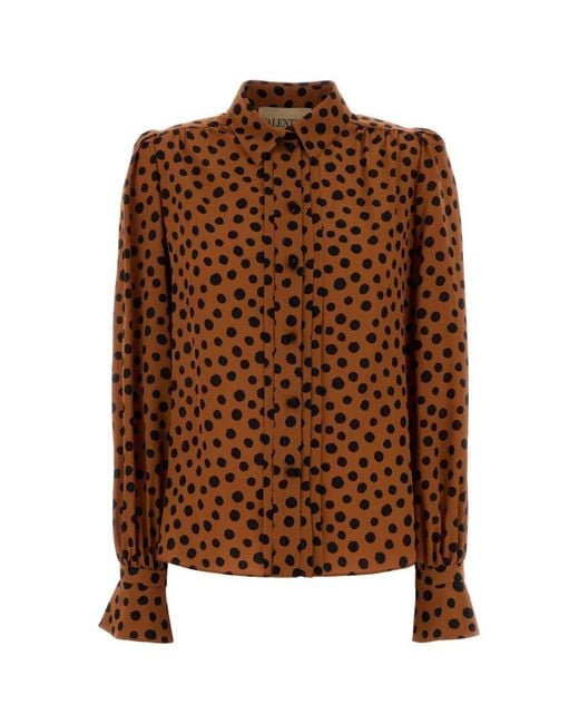 Valentino Brown Regular Solid Shirt