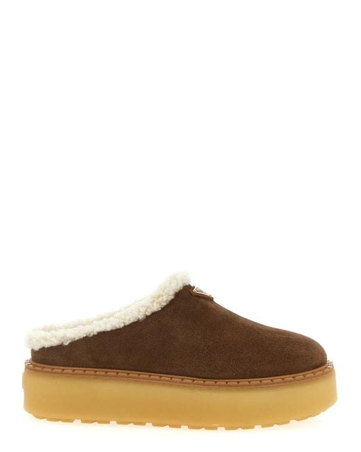 Prada Brown Logo Mules