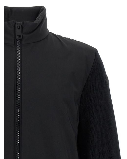 Moncler Black Matt Effect Cardigan for men