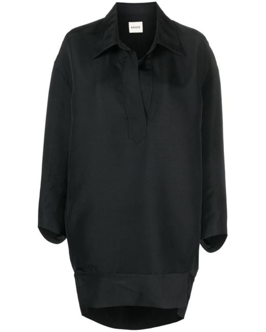 Khaite Black Solid Mini Dress