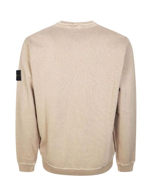Stone Island Natural Solid Crew Neck Sweatshirt for men