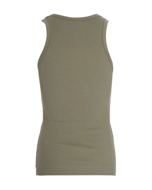 Pinko Green Solid Round Neck Top