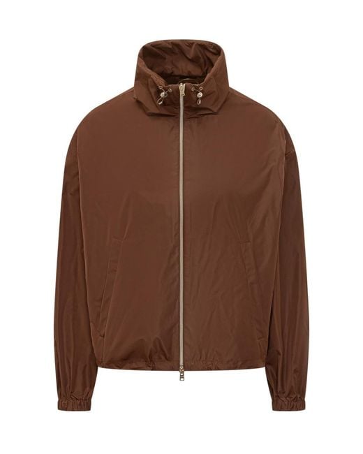 Herno Brown Solid Turtle Neck Jacket