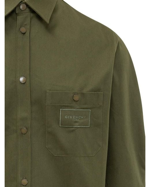 Givenchy Green Regular Solid Shirt for men
