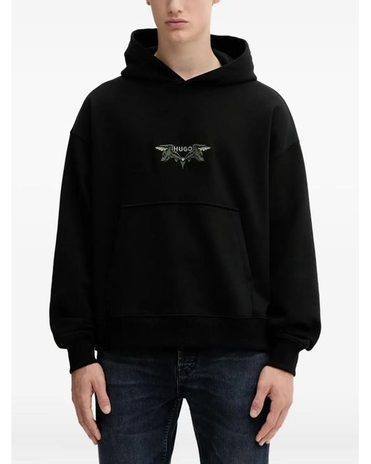 Boss Black Bird-Embroidery Hoodie for men