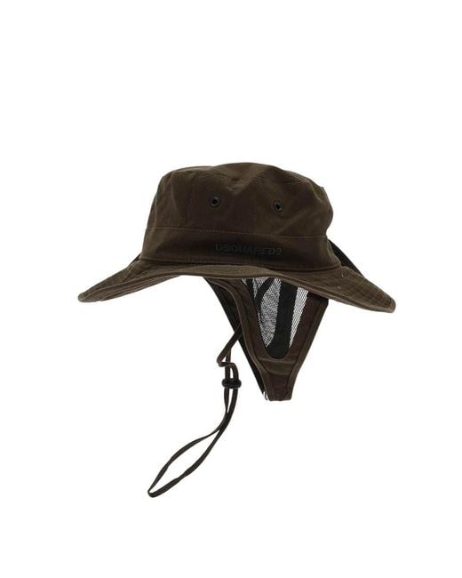 DSquared² Black Solid Bucket Hat for men