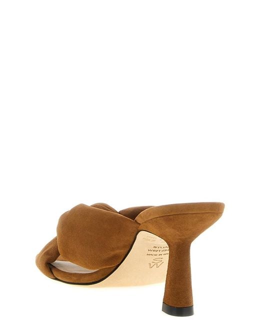 Stuart Weitzman Brown Soplaya Slides