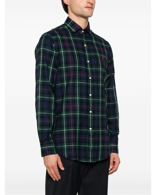 Polo Ralph Lauren Blue Plaid Flannel Shirt for men
