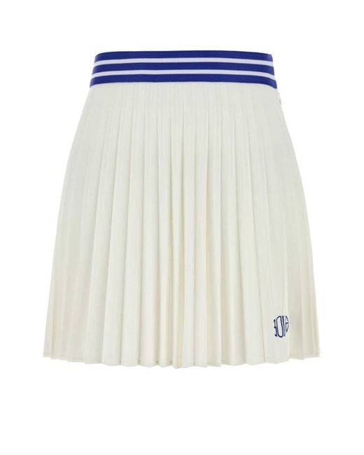 Bode White Pleated Mini Skirt
