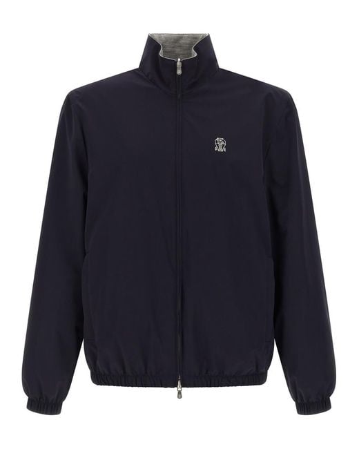 Brunello Cucinelli Blue Logo Jacket for men