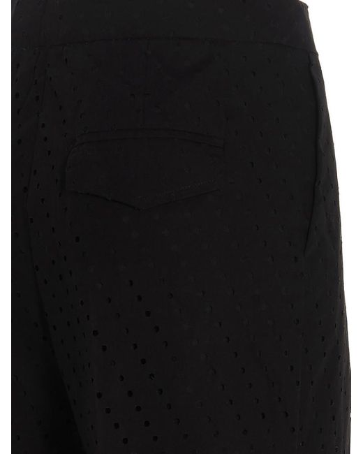 Nude Black Pleated Cotton Pants
