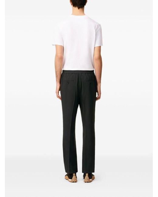 AMI Gray Elasticated-Waist Wool Trousers for men