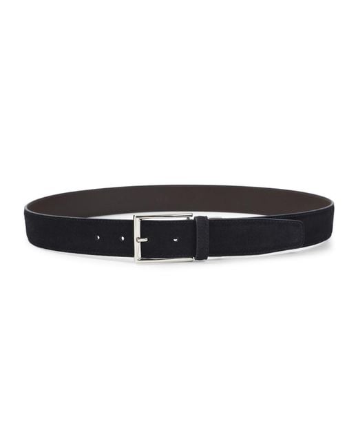Canali Black Solid Formal Belt for men