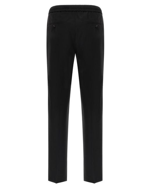 Incotex Black Straight Drawstring Pants for men