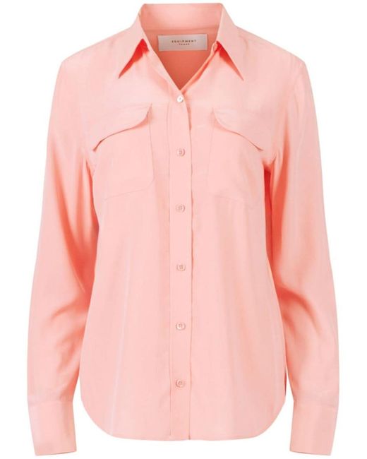 Equipment Pink Signature Silk Shirt