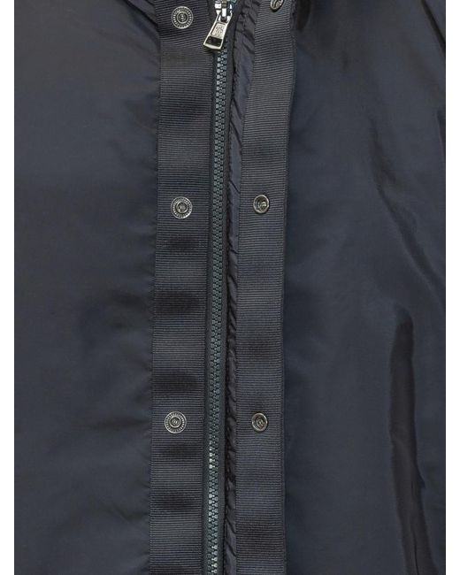 Moncler Blue Solid Hood Jacket for men