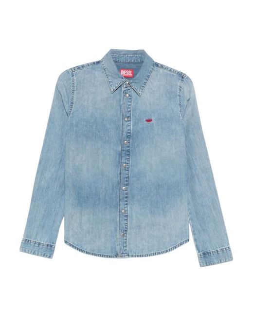 DIESEL Blue Regular Solid Shirt