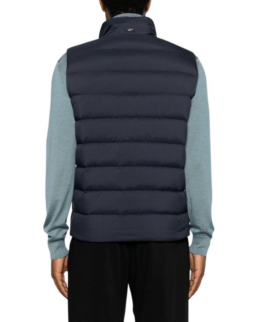 Herno Blue Quilted Sleeveless Jacket for men
