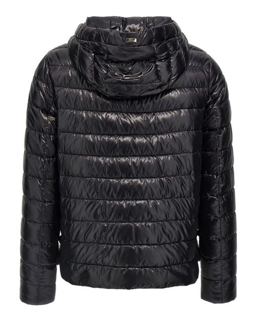 Herno Black Ultra-Lightweight Nylon Down Jacket With Hood