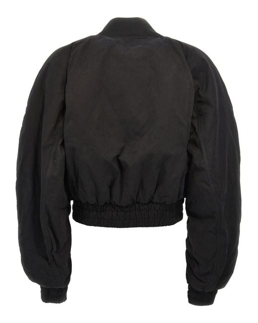ANDAMANE Black Cropped Bomber Jacket