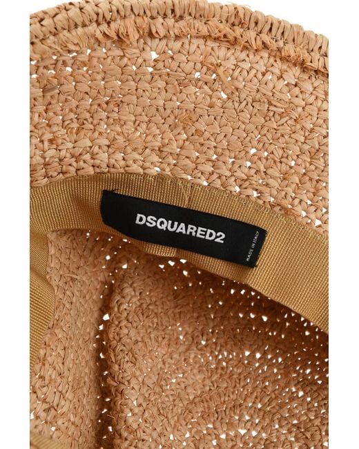 DSquared² White Woven Bucket Hat for men