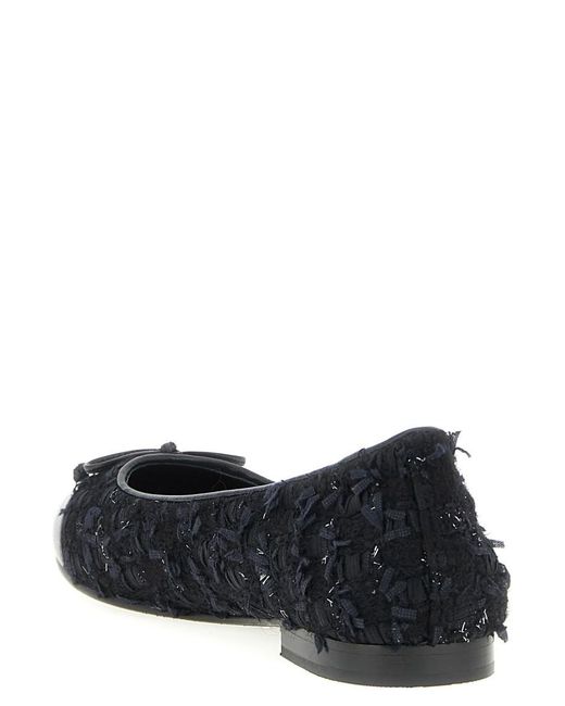 Tory Burch Black 'Cap-Toe' Ballet Flats