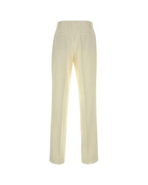 Versace Natural Flat Front Pants for men