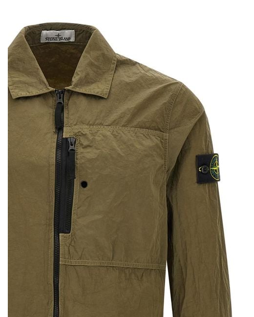 Stone Island Green Regular Overshirt for men