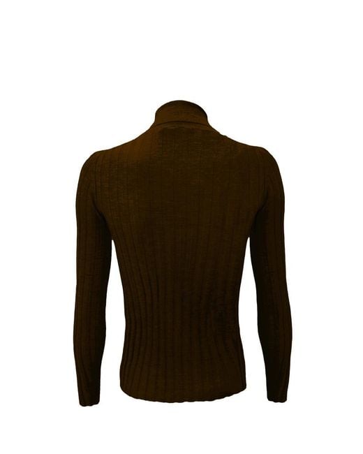 LA ROSE Brown Highneck Pullover