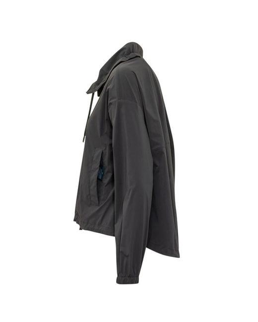 Herno Black Solid Shirt Collar Jacket