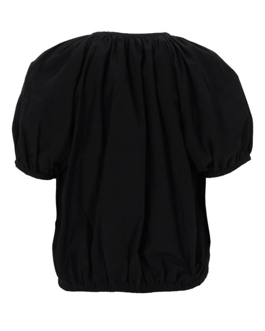 PT Torino Black Solid V Neck Top