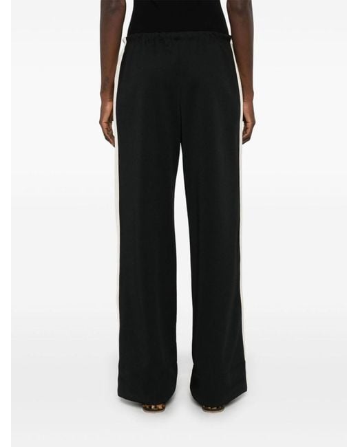 Palm Angels Black Wide-Leg Trousers With Contrasting Stripe Detail