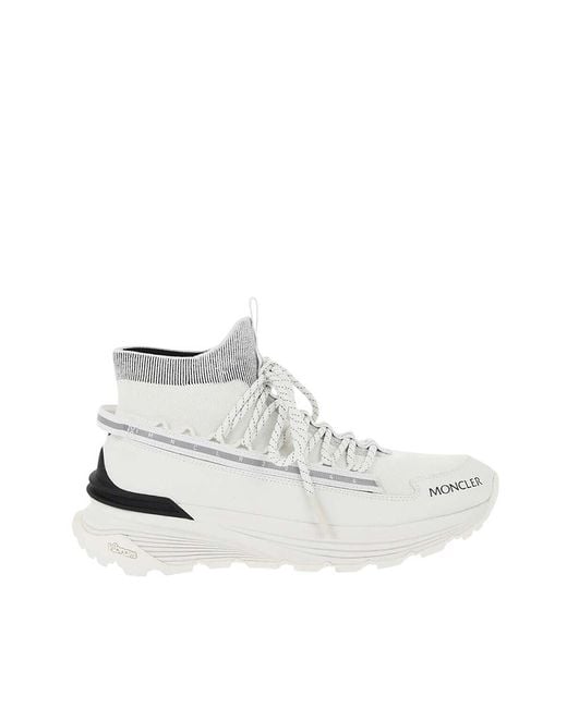 Moncler White Logo Runner Sneakers for men