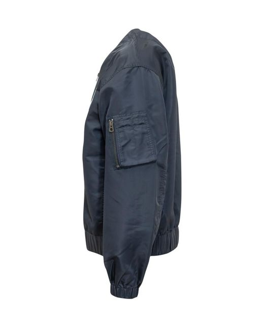 KENZO Blue Embroidered V Neck Jacket for men