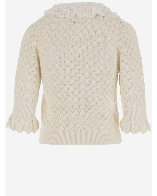 Chloé White Wool And Silk Blend Sweater