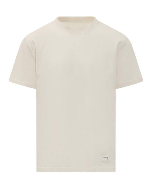 Fay White Solid Crew Neck T-Shirt for men