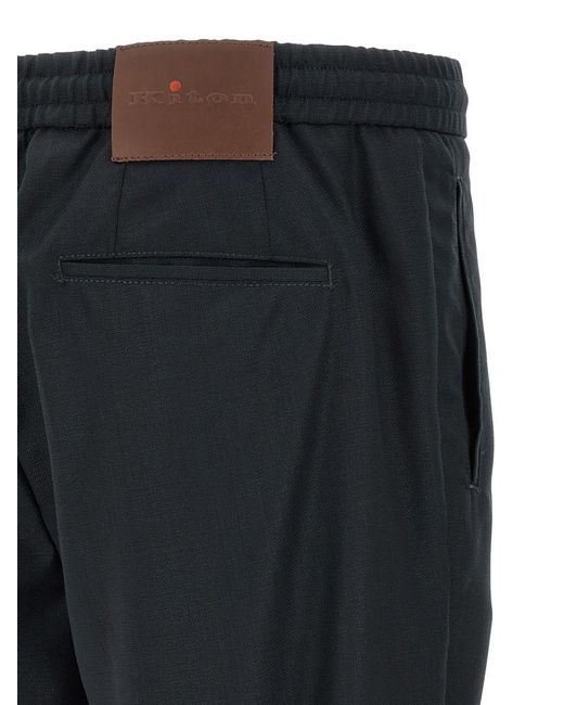Kiton Blue Wool Pants for men