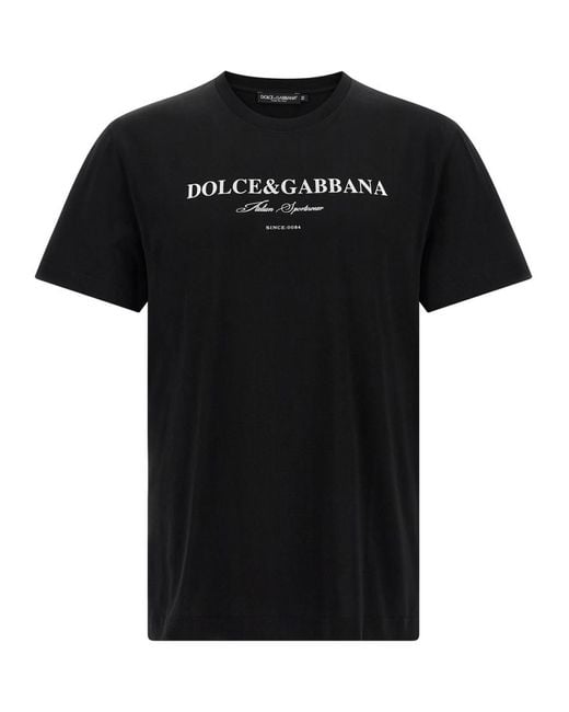 Dolce & Gabbana Black Printed T-Shirt for men