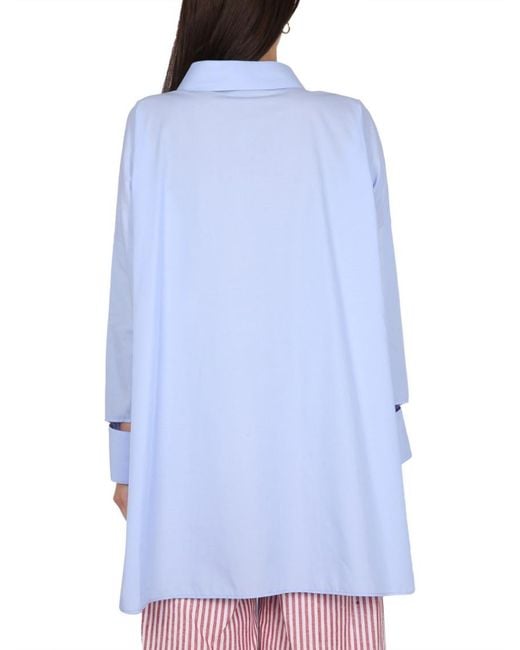 Jejia Blue Loose Solid Shirt