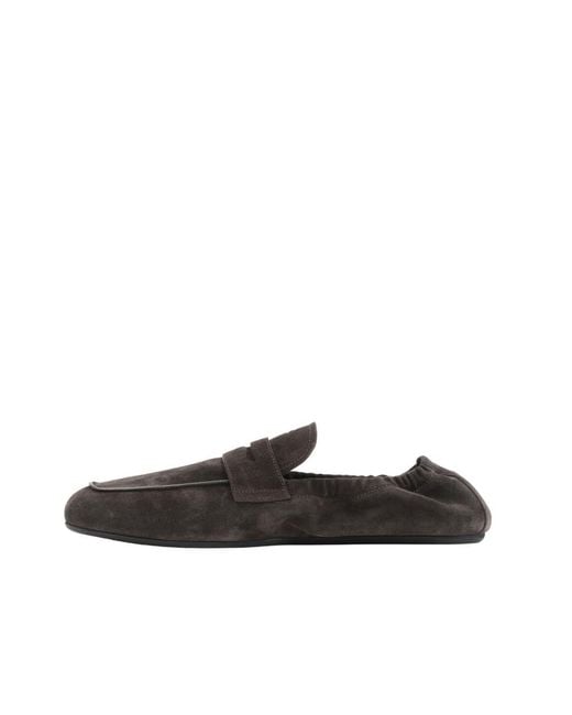Prada Black Solid Moro Loafers for men