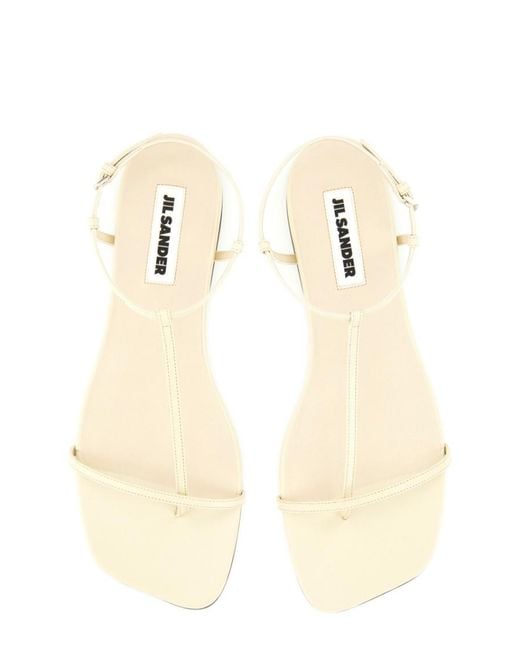 Jil Sander White Solid Sandals