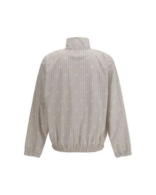 Gcds Gray Mock Collar Jacket for men