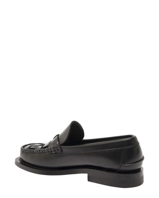 Hereu Black Leather Loafers
